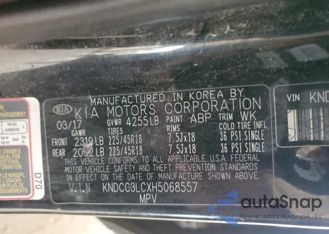 2017 Kia Niro Ex из США, поврежденный, VIN KNDCC3LCXH5068557